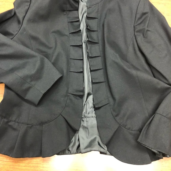 Black Ruffled Blazer - Picture 3 of 7